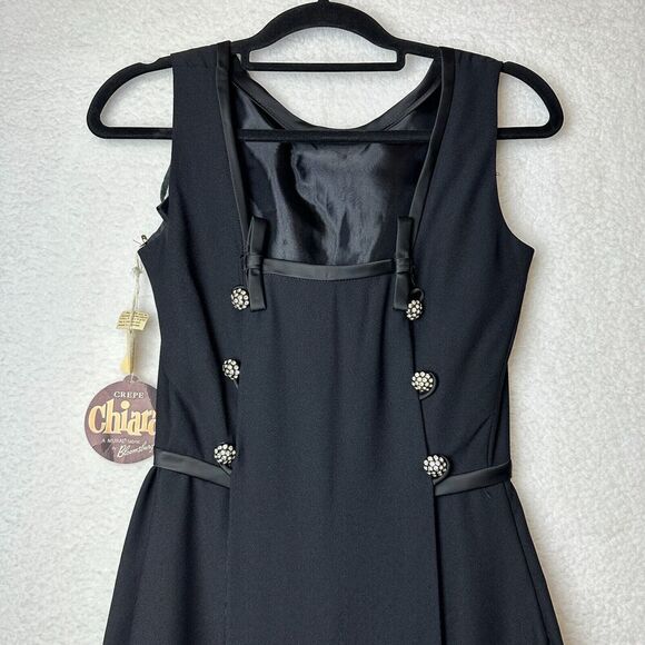 Chiara by Bloomsburg Crepe Vtg Dress Sz 11 Zip Up Front Goth Steampunk Unique - Picture 4 of 14
